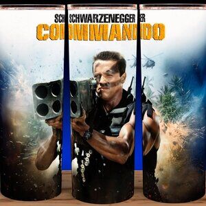 Commando 80s Schwarzenegger Movie Cup Mug Tumbler